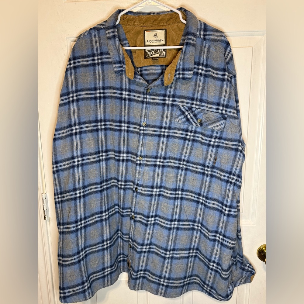 Legendary Whitetails 5XL Blue Plaid Button-Up Shirt